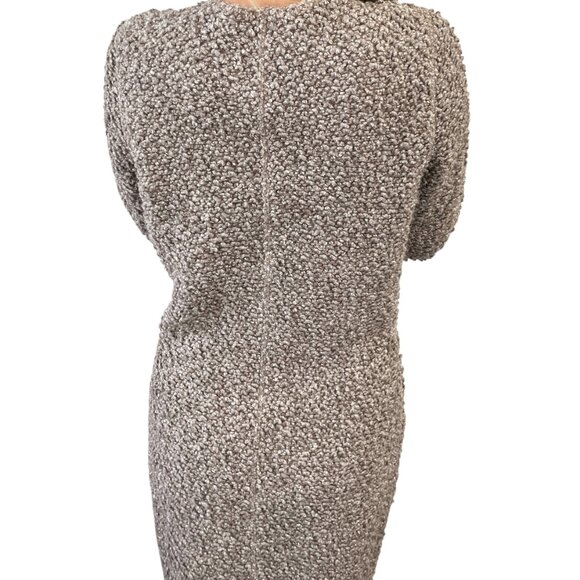 CHANEL Vintage 93A CC Mark Logo Button Long Coat #38 Greige Wool Pocket [105056] - Picture 5 of 13